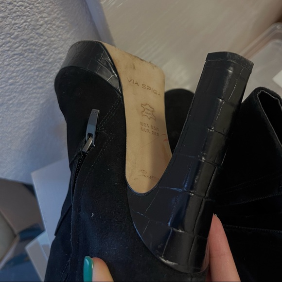 Via Spiga 100% leather and suede platform ankle boots - Picture 5 of 5